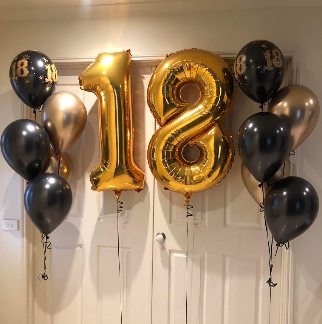 IWERP 18th Balloon – 40-Inch Gold Number for Birthday & Anniversary Parties