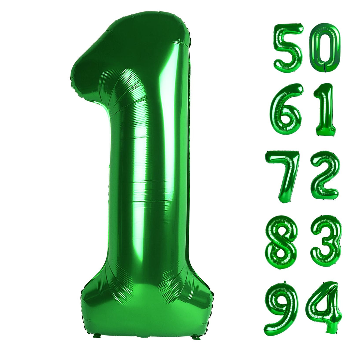 IWERP 40 Inch Green 1 Balloon – Giant Number Balloon for First Birthday Decor
