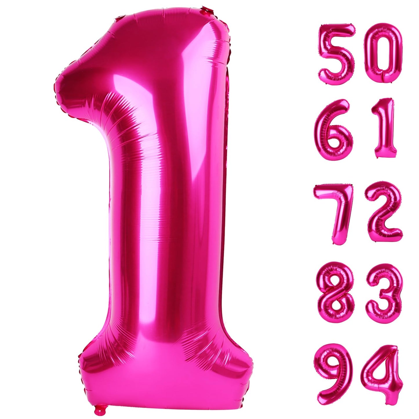 IWERP 40 Inch Hot Pink Number Balloon for First Birthday – Giant 1 Balloon