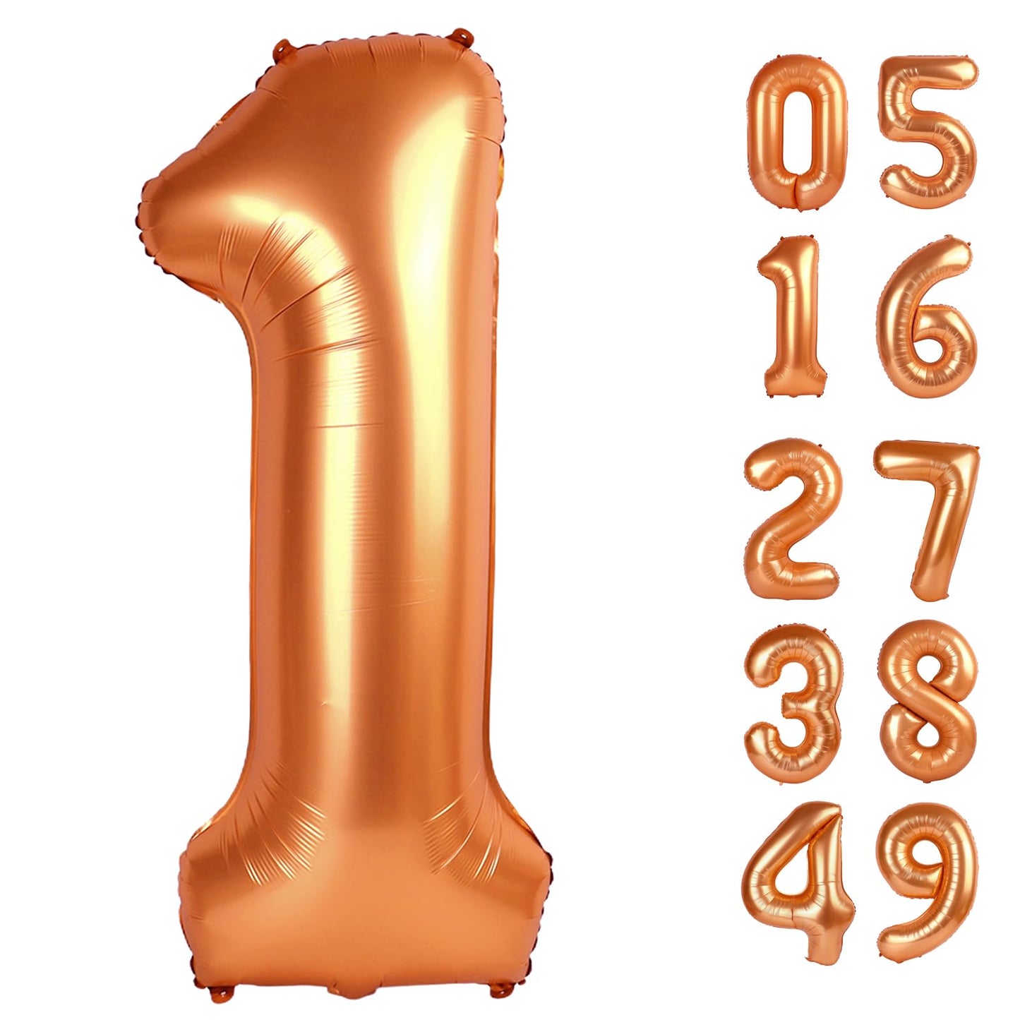 IWERP 40 Inch Orange 1 Balloon – Giant Number Balloon for First Birthday & Milestones