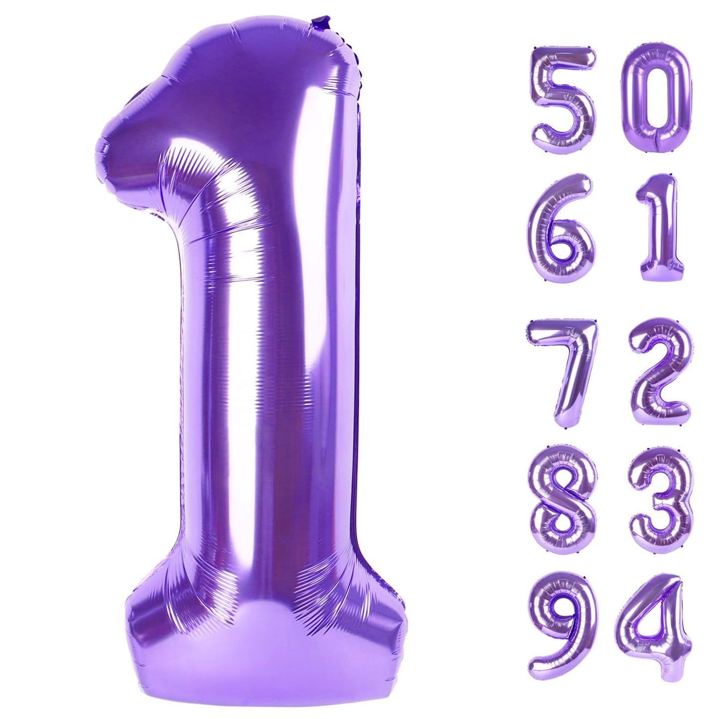IWERP 40 Inch Purple Number 1 Balloon – Giant First Birthday Decor