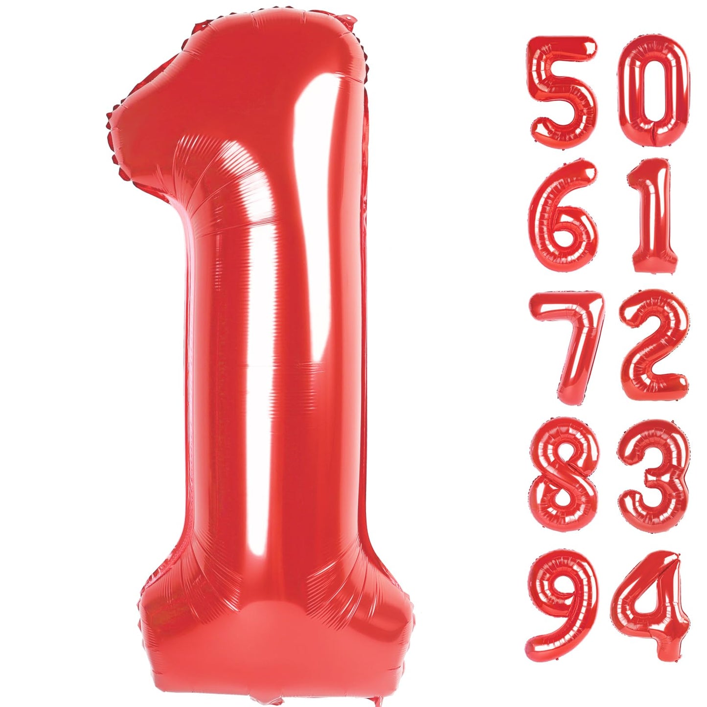 IWERP 40 Inch Red Number One Balloon – First Birthday Decorations