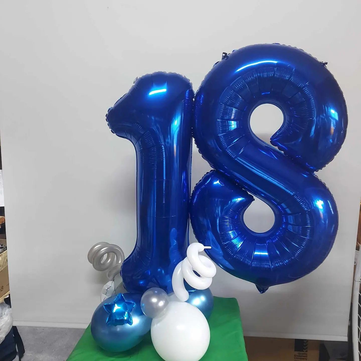 IWERP 40th Birthday Balloon – 40-Inch Metallic Blue Number Balloon for Parties