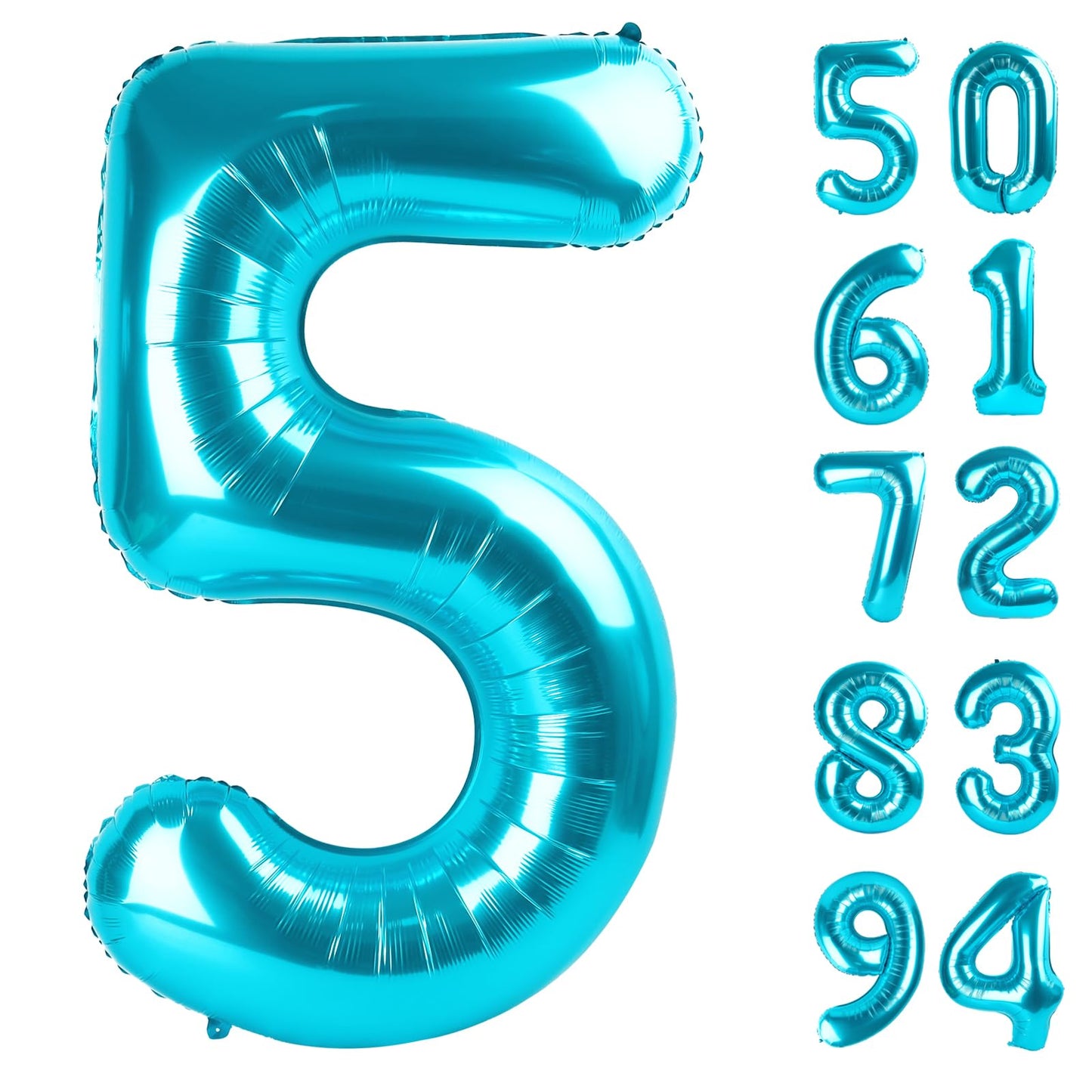 IWERP 5 Balloon 40 Inch Blue Number Balloon – 5th Birthday Decoration