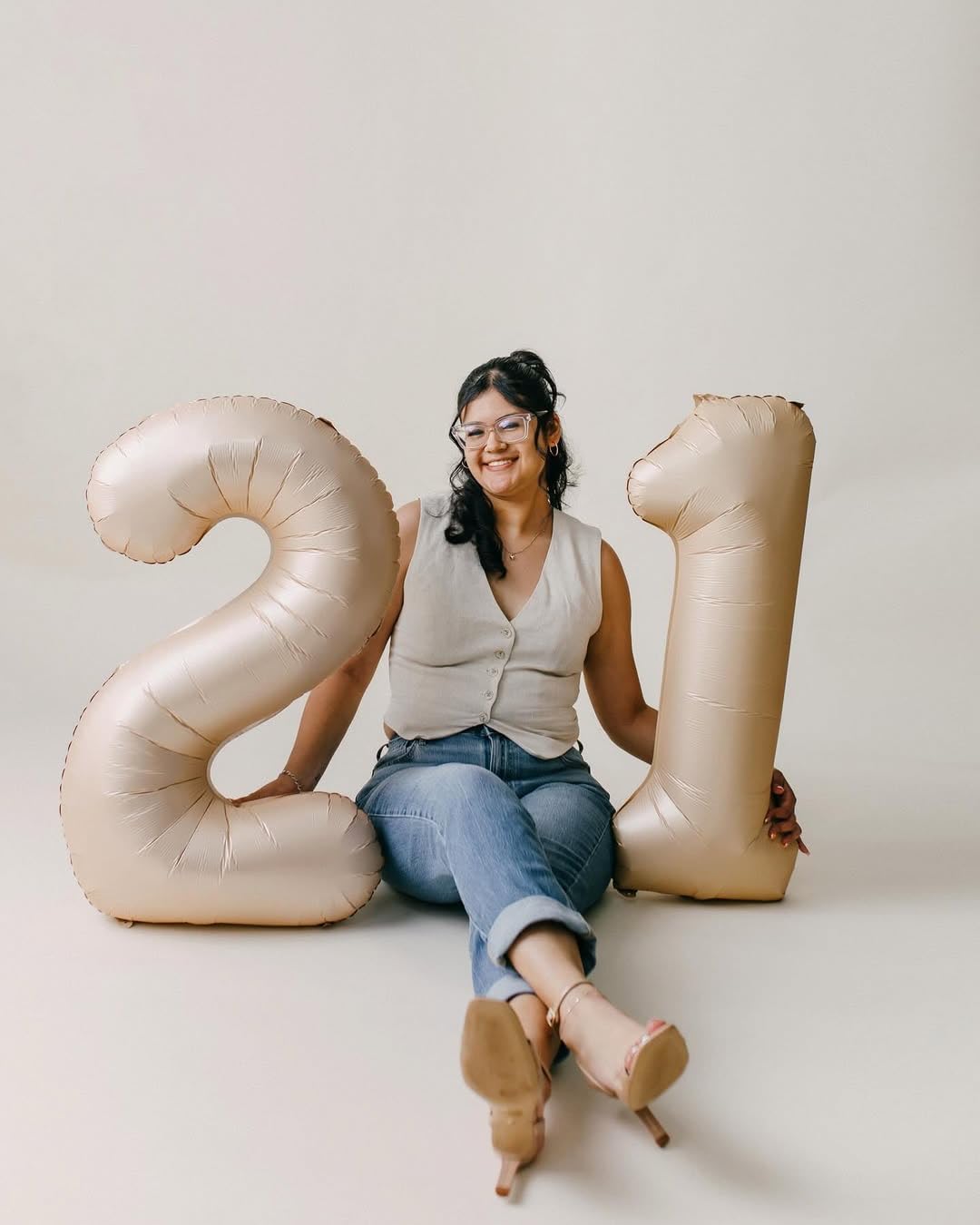 IWERP Light Brown Number 5 Balloon - 40 Inch | 5th Birthday Decorations