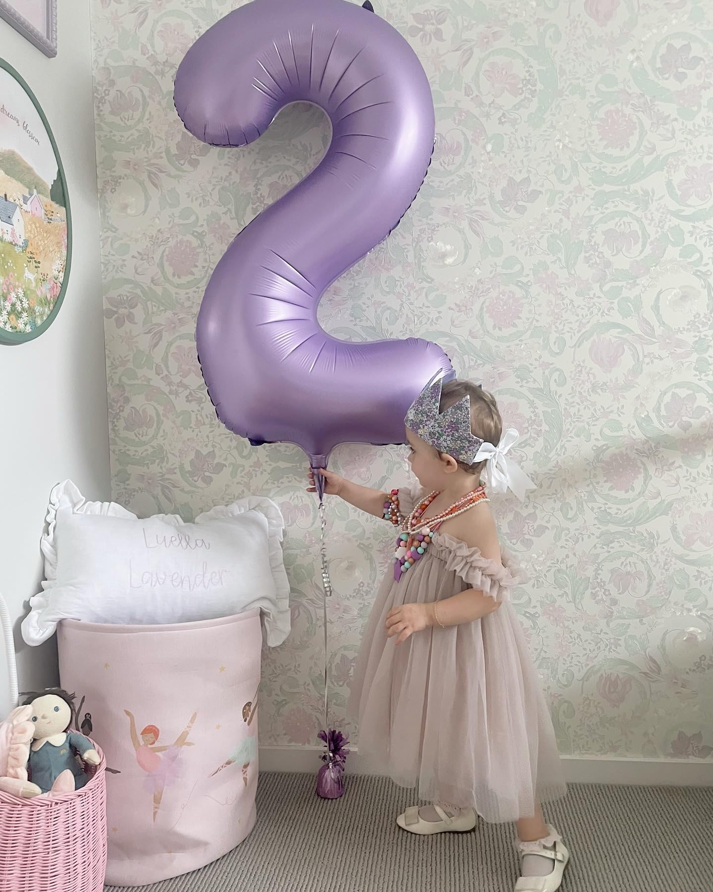 IWERP Lilac Number 5 Balloon 40 Inch – Lavender 5 Balloon for 5th Birthday