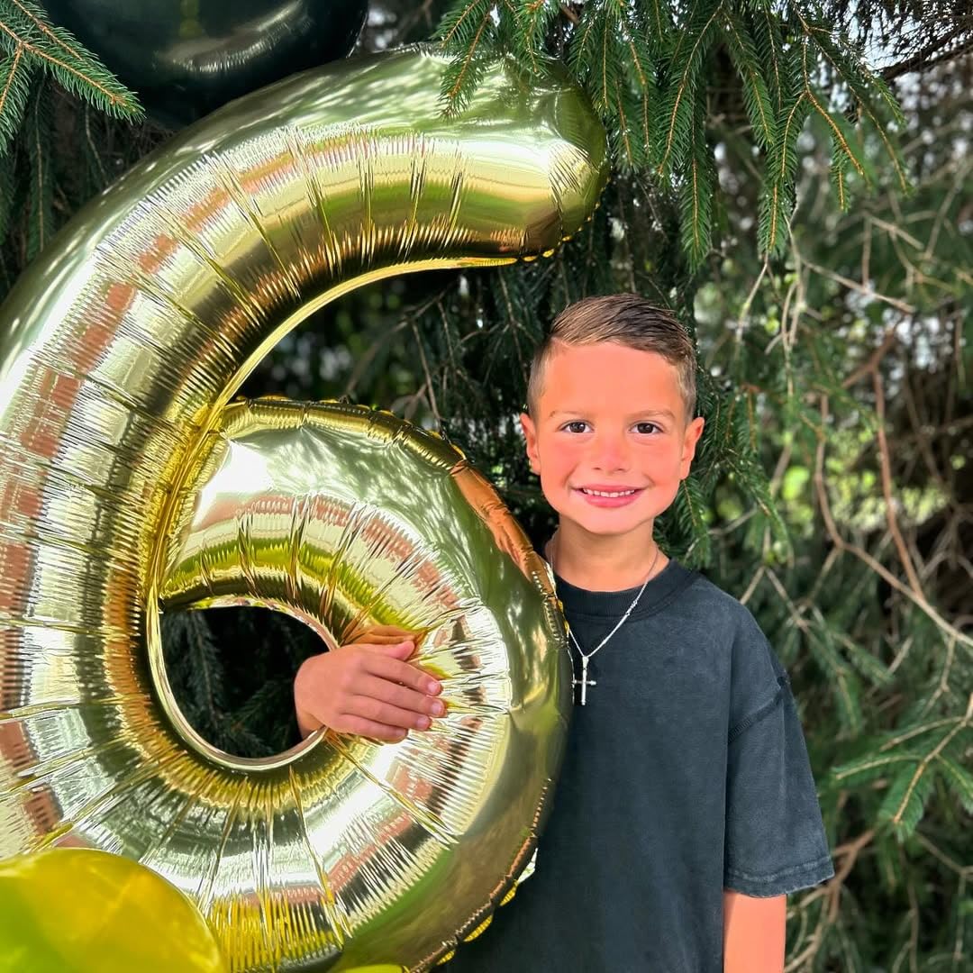 IWERP Champagne Gold 6 Balloon — 40-Inch Number Balloon for Elegant Birthday Backdrops
