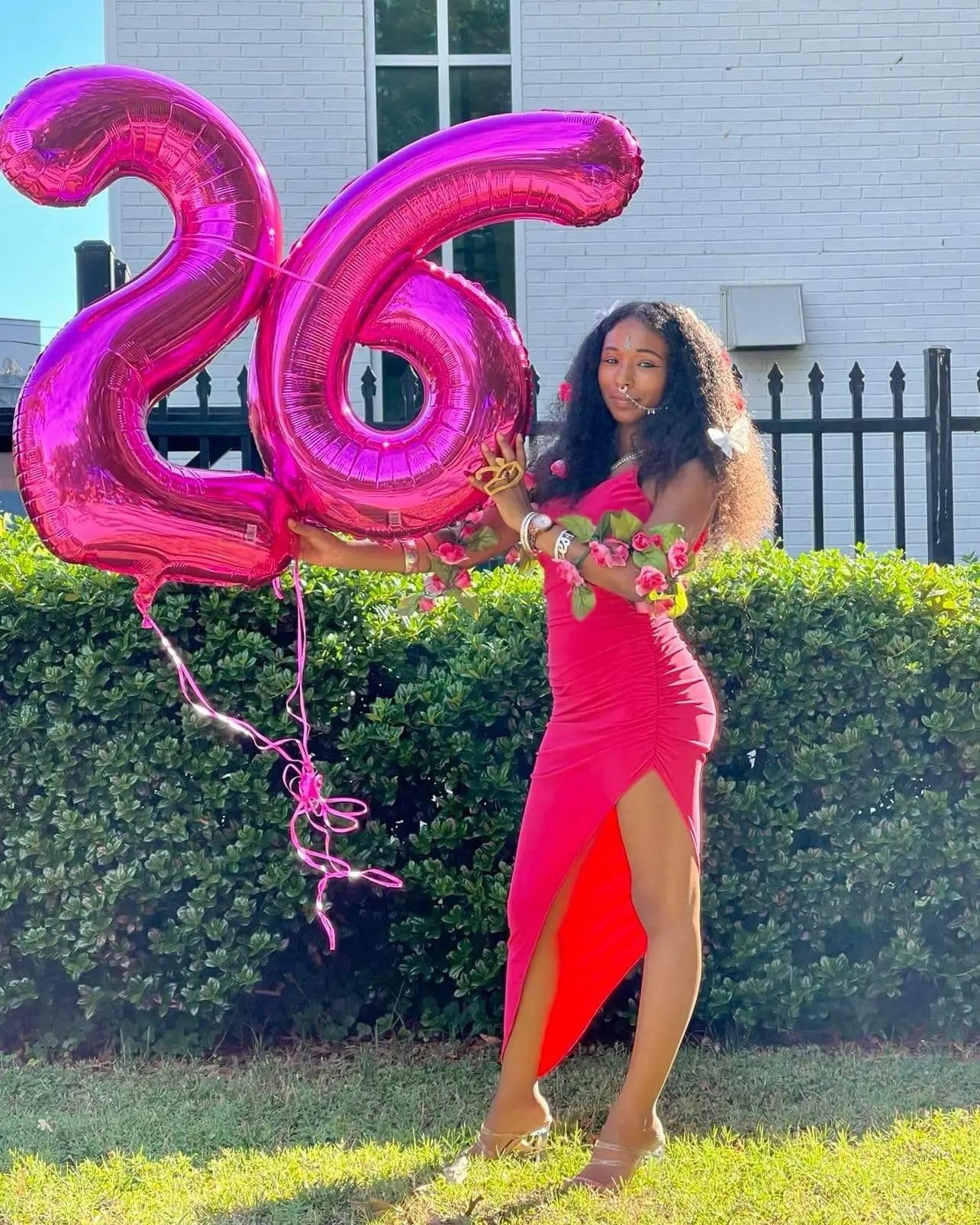 IWERP Hot Pink 40-Inch Number 6 Balloon for 6th Birthday Parties