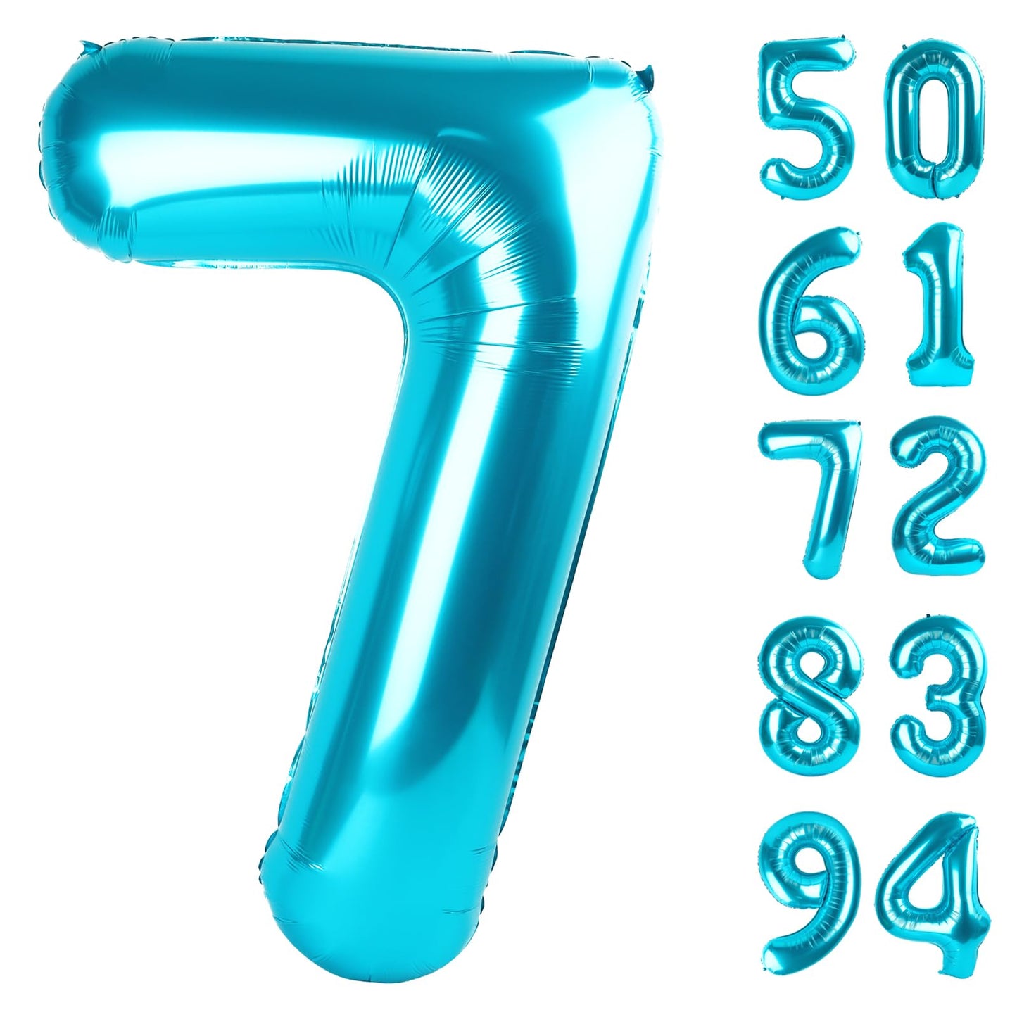 IWERP 7 Balloon – 40 Inch Blue Number Balloon for Birthdays