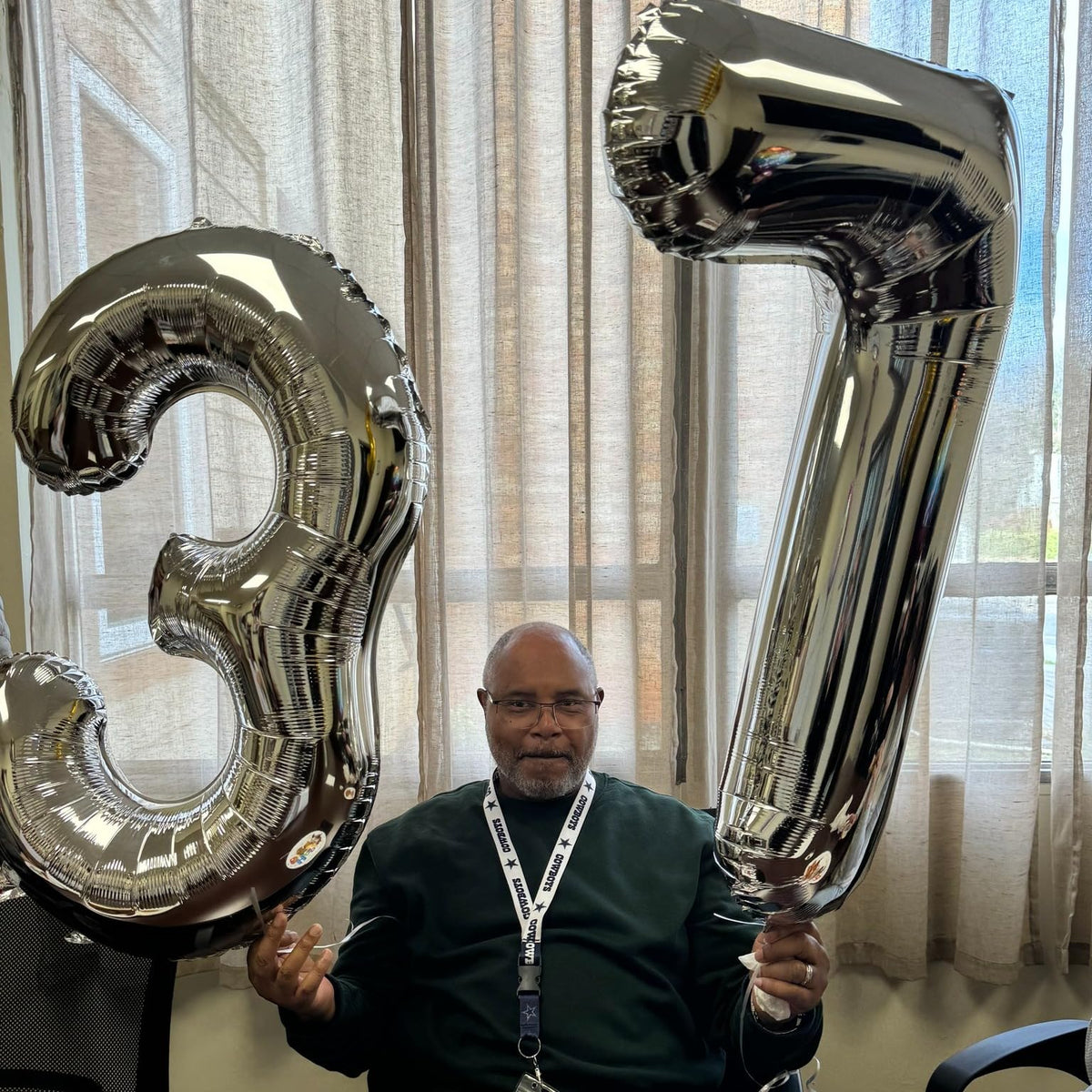 IWERP Silver Number 7 Balloon 40 Inch – Giant 7th Birthday Foil Balloon for Party Decor