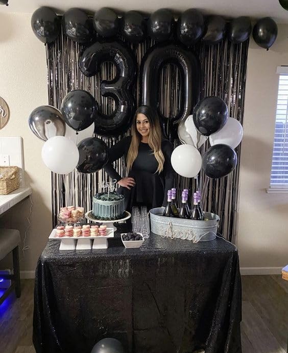 IWERP 8 Black 40-Inch Number Balloon – 8th Birthday Decorations