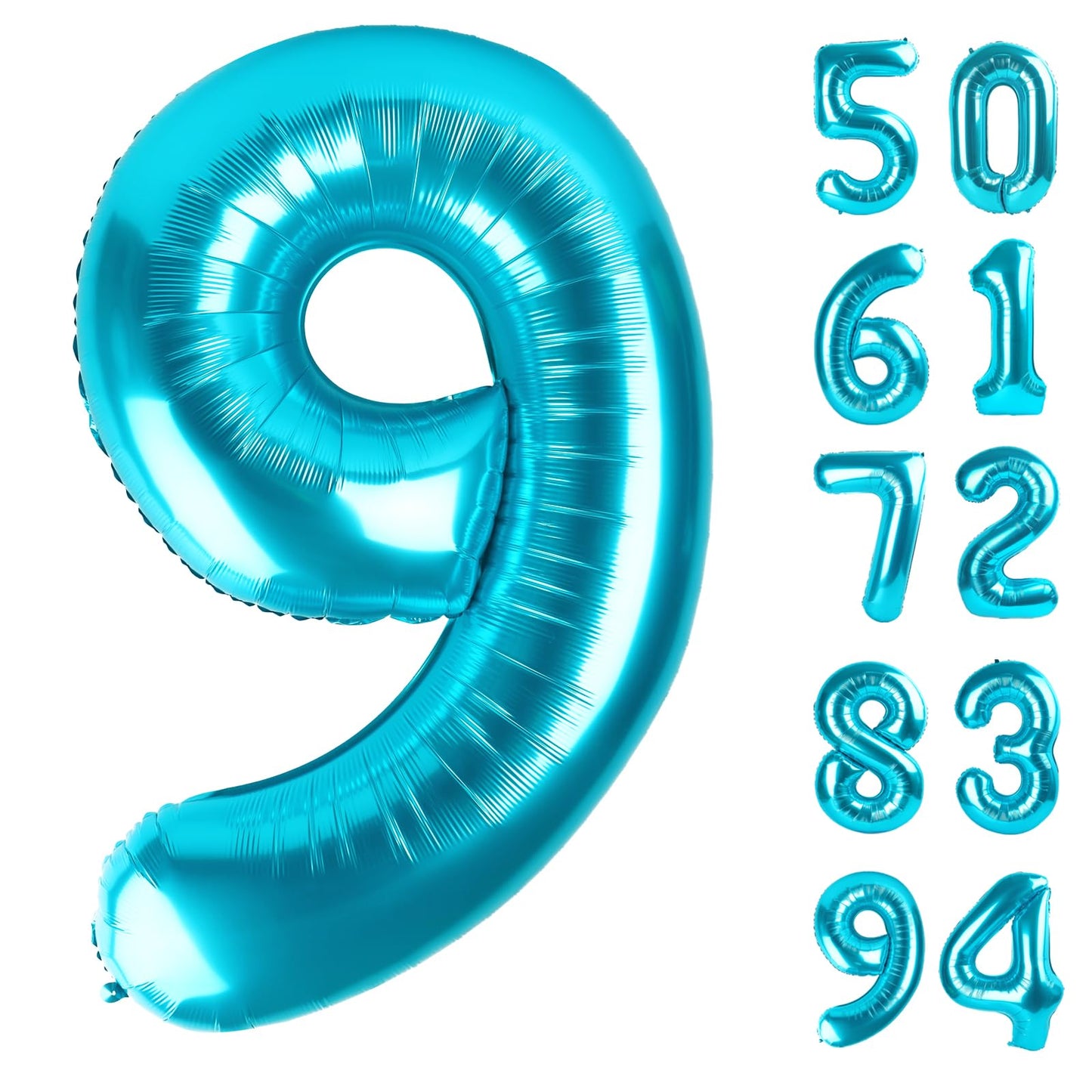 IWERP 40 Inch Blue 9 Balloon – Giant Number Birthday Balloon for Boys & Girls