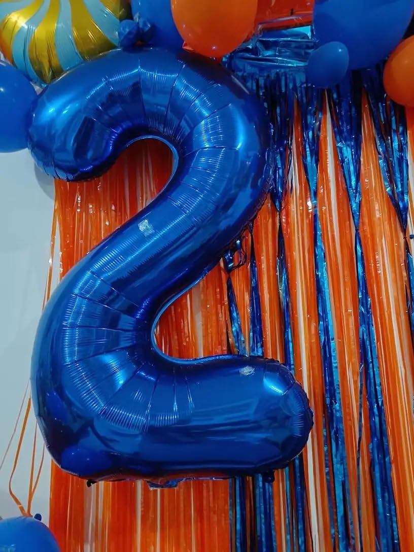 IWERP Metallic Blue 40-Inch Number 2 Balloon – 2nd Birthday Decorations