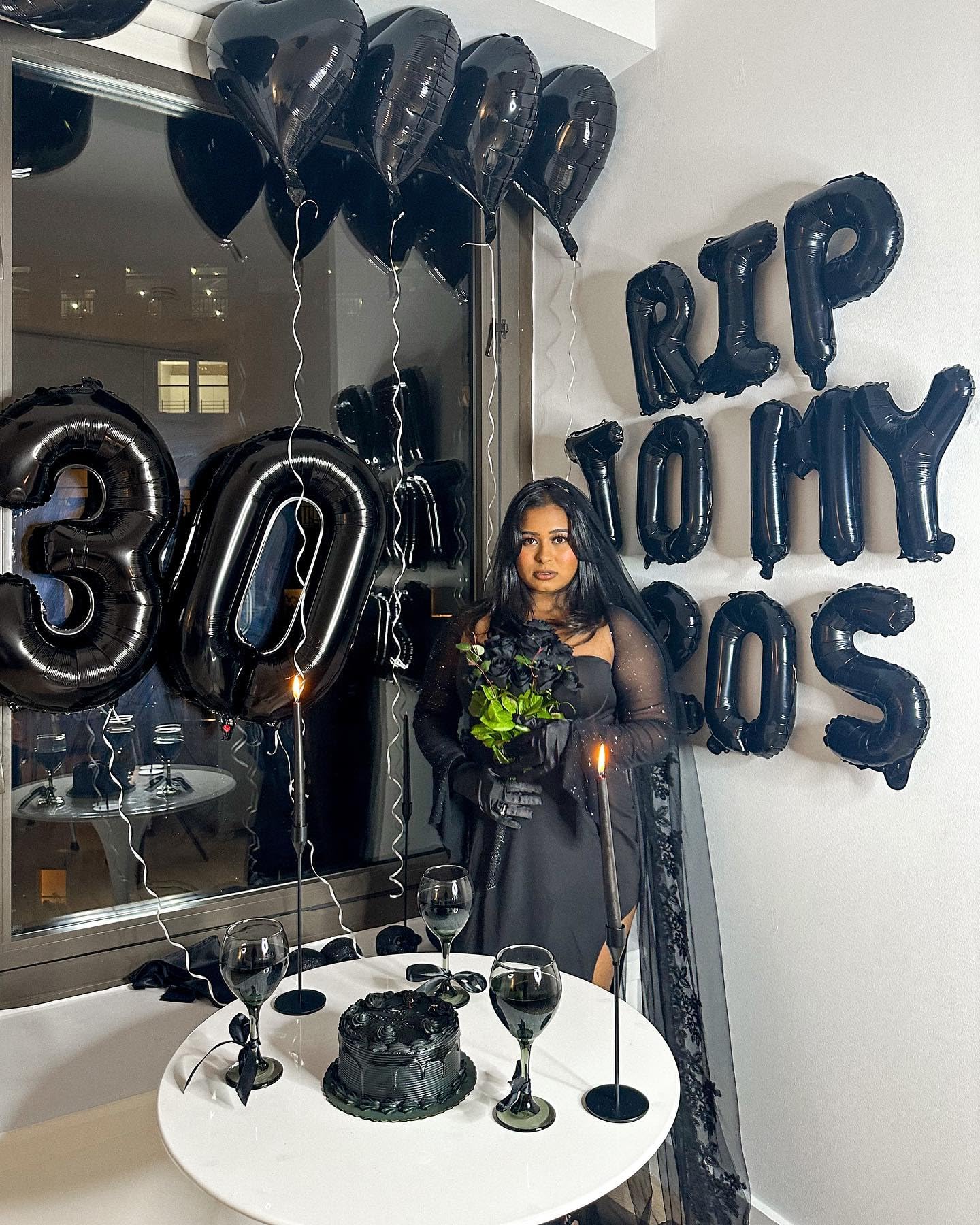 IWERP Black Number 60 Balloon – 40-Inch 60th Birthday Decorations for Women & Men