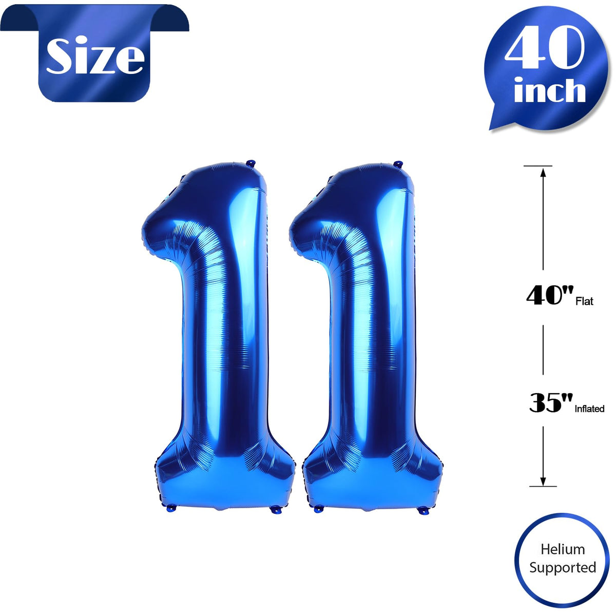 IWERP Navy Blue Number 11 Balloon – 40 Inch, 11th Birthday Decorations