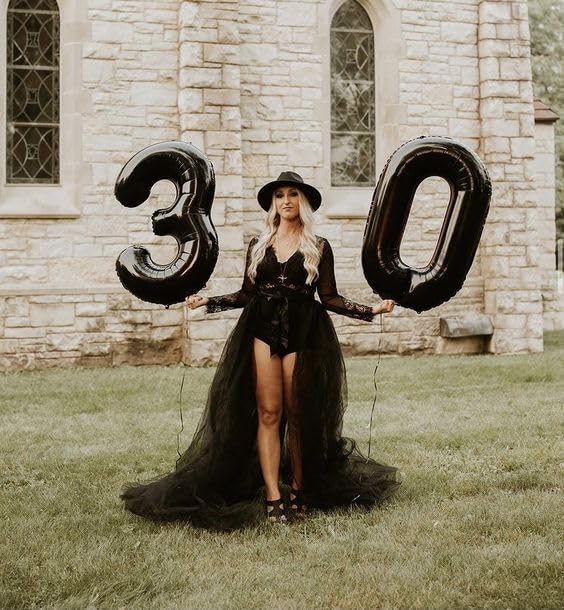IWERP 40-Inch Black 10 Balloon – 10th Birthday & Anniversary Decor