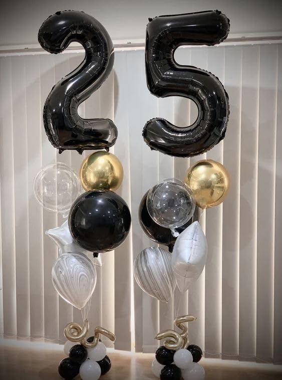 IWERP 40-Inch Black 10 Balloon – 10th Birthday & Anniversary Decor