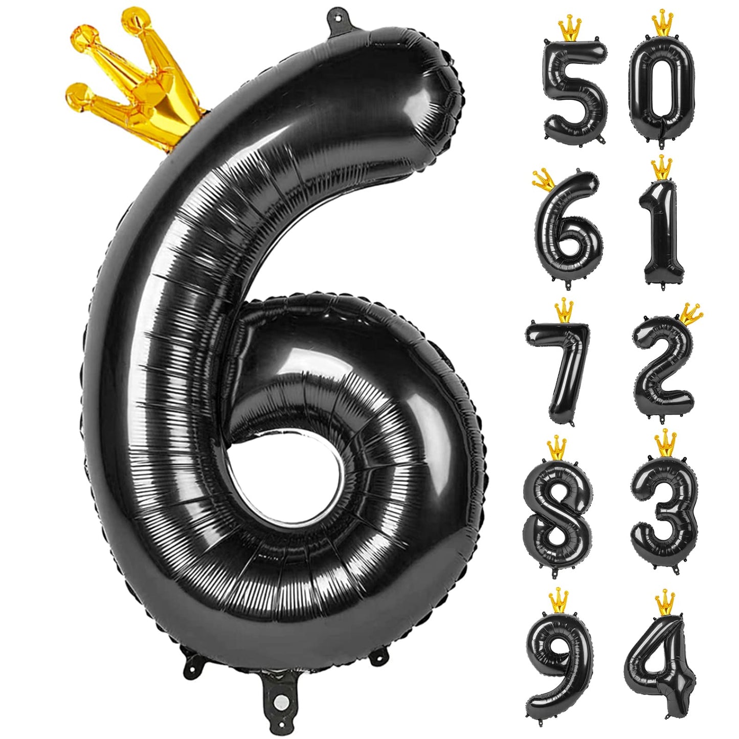 IWERP Black 6 Balloon – 40-Inch Number Balloon for Wednesday Addams Party