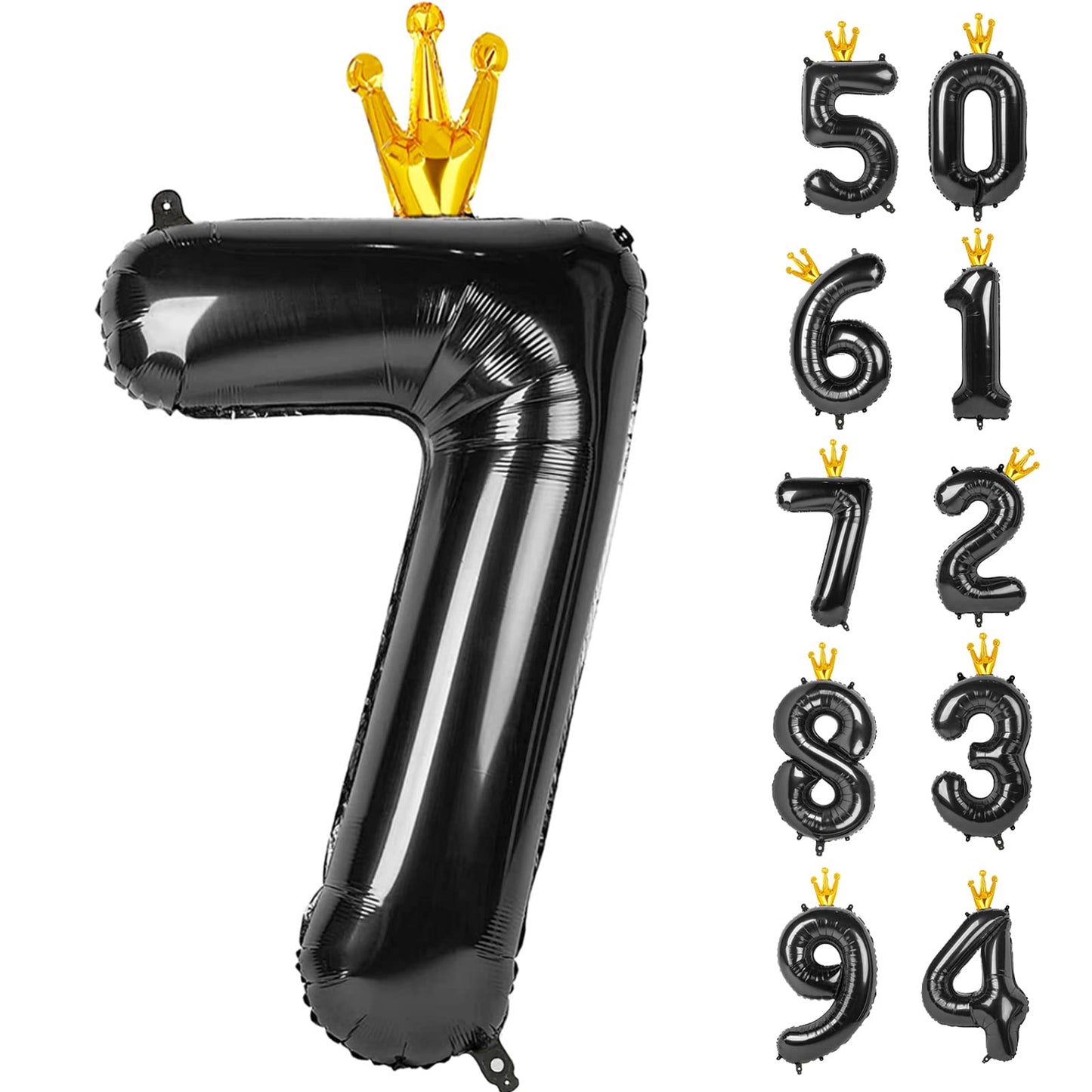 IWERP Black 7 Balloon – 40 Inch Giant Number Balloon for Birthday Parties