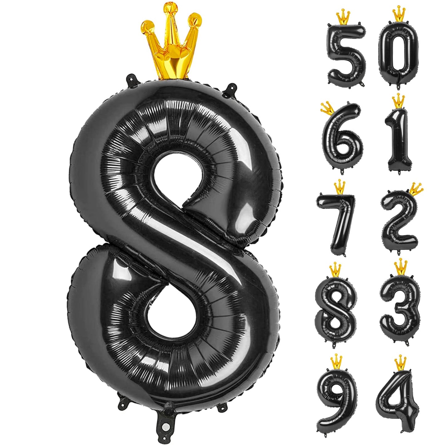 IWERP Black 40-Inch 8 Balloon – Dramatic Number Balloon for Birthday Decor