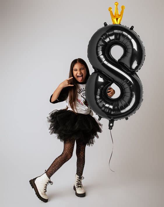 IWERP Black 40-Inch 8 Balloon – Dramatic Number Balloon for Birthday Decor