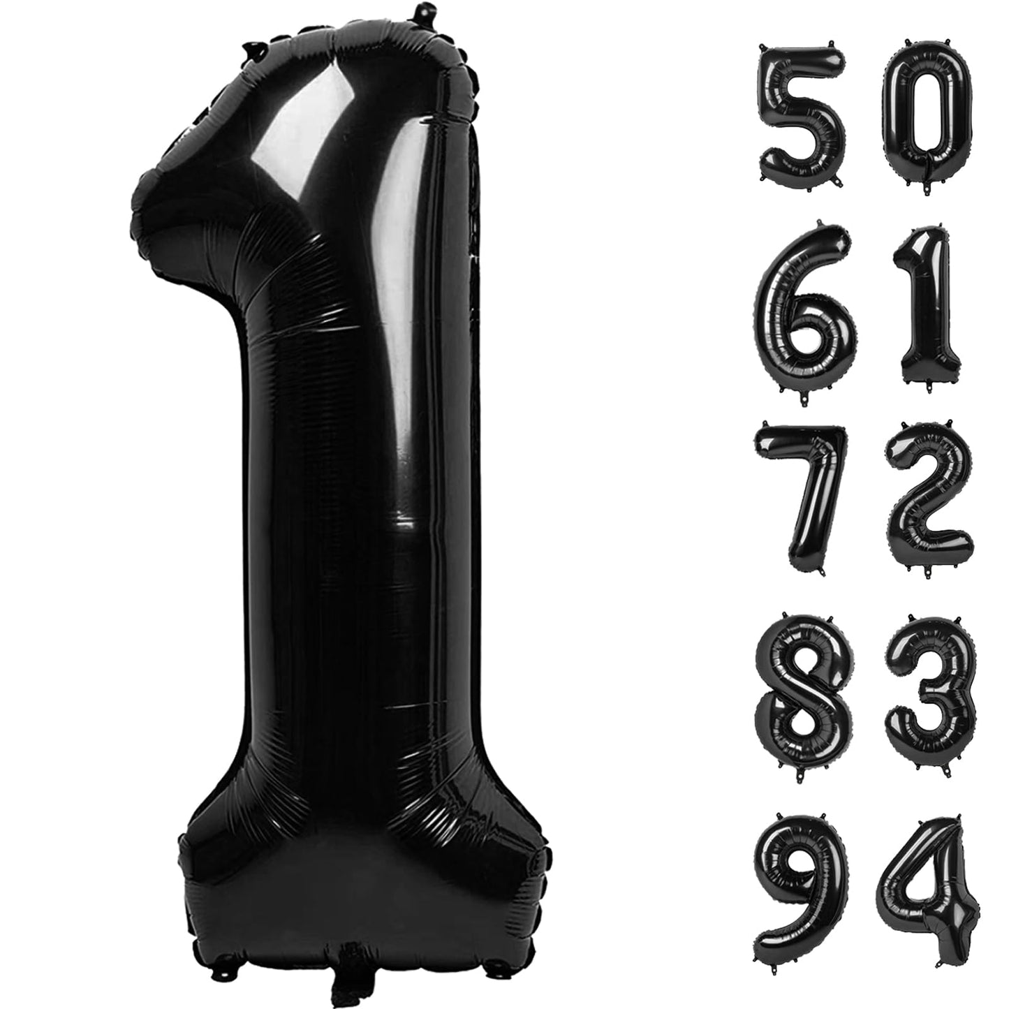 IWERP Black Number 1 Balloon – 40-Inch First Birthday Decoration