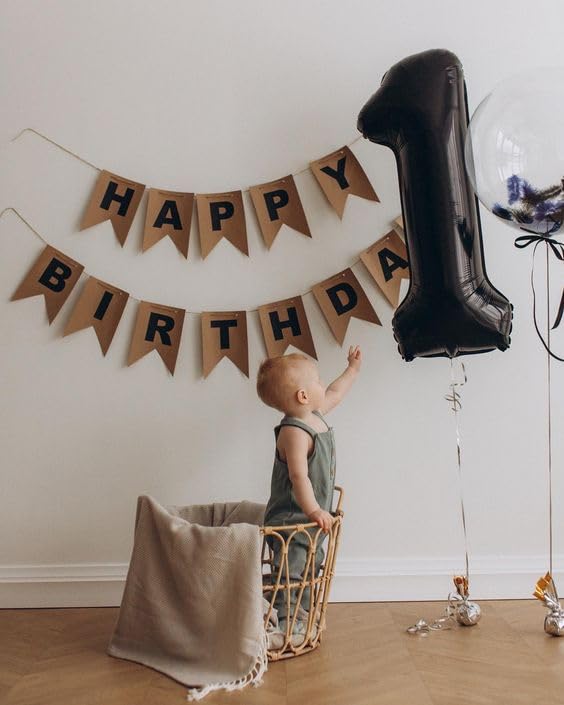 IWERP Black Number 1 Balloon – 40-Inch First Birthday Decoration