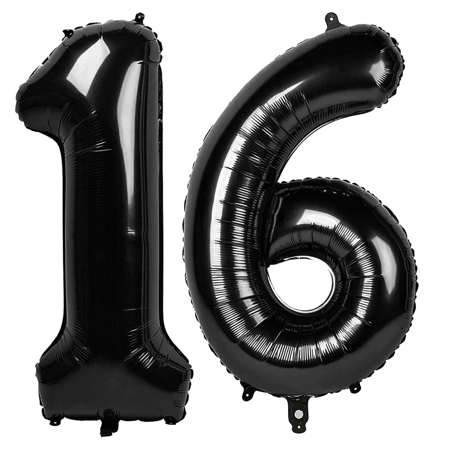 IWERP Black Number 16 Balloon – 40 Inch 16th Birthday Decorations