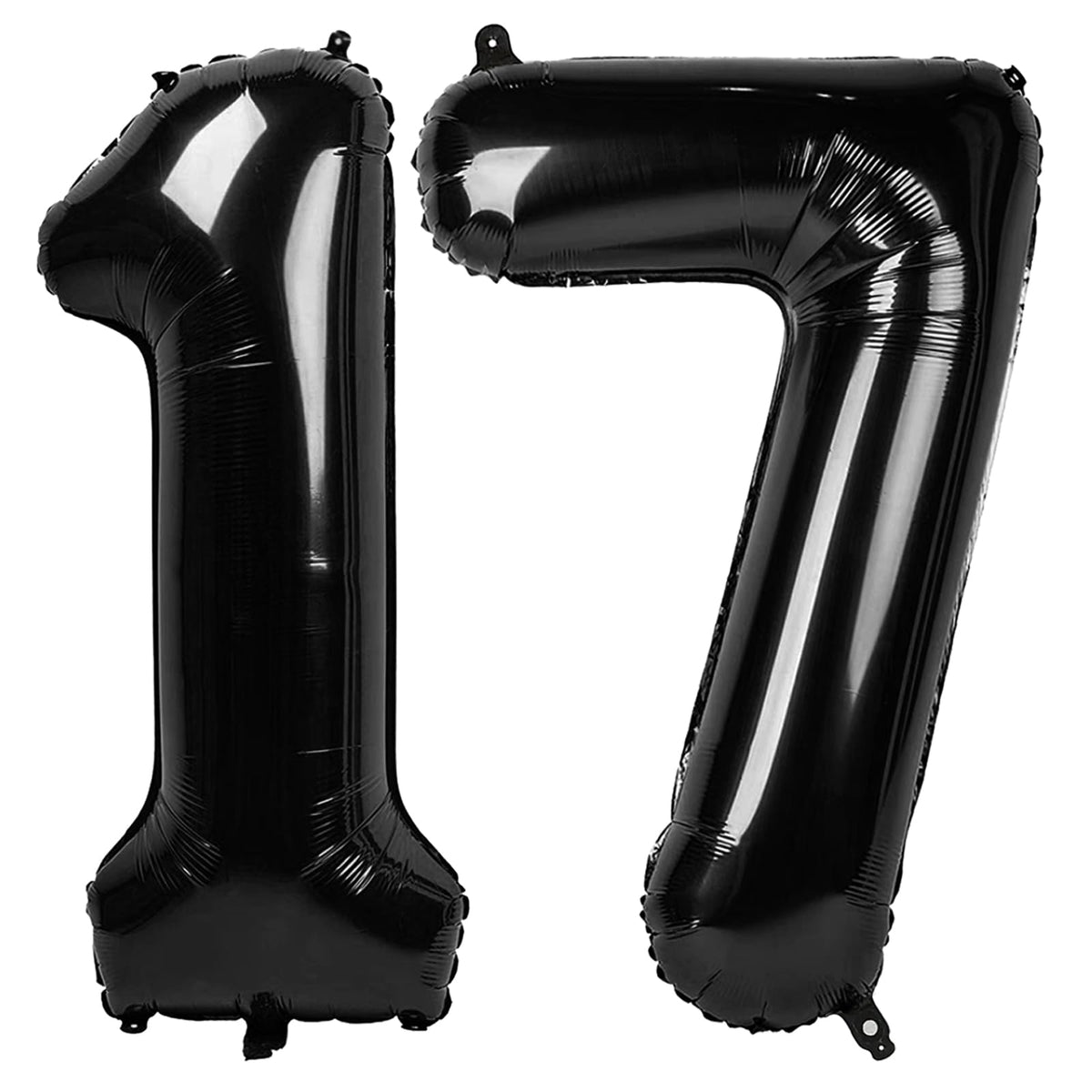 IWERP Black Number 17 Balloon — 40 Inch 17th Birthday Decorations