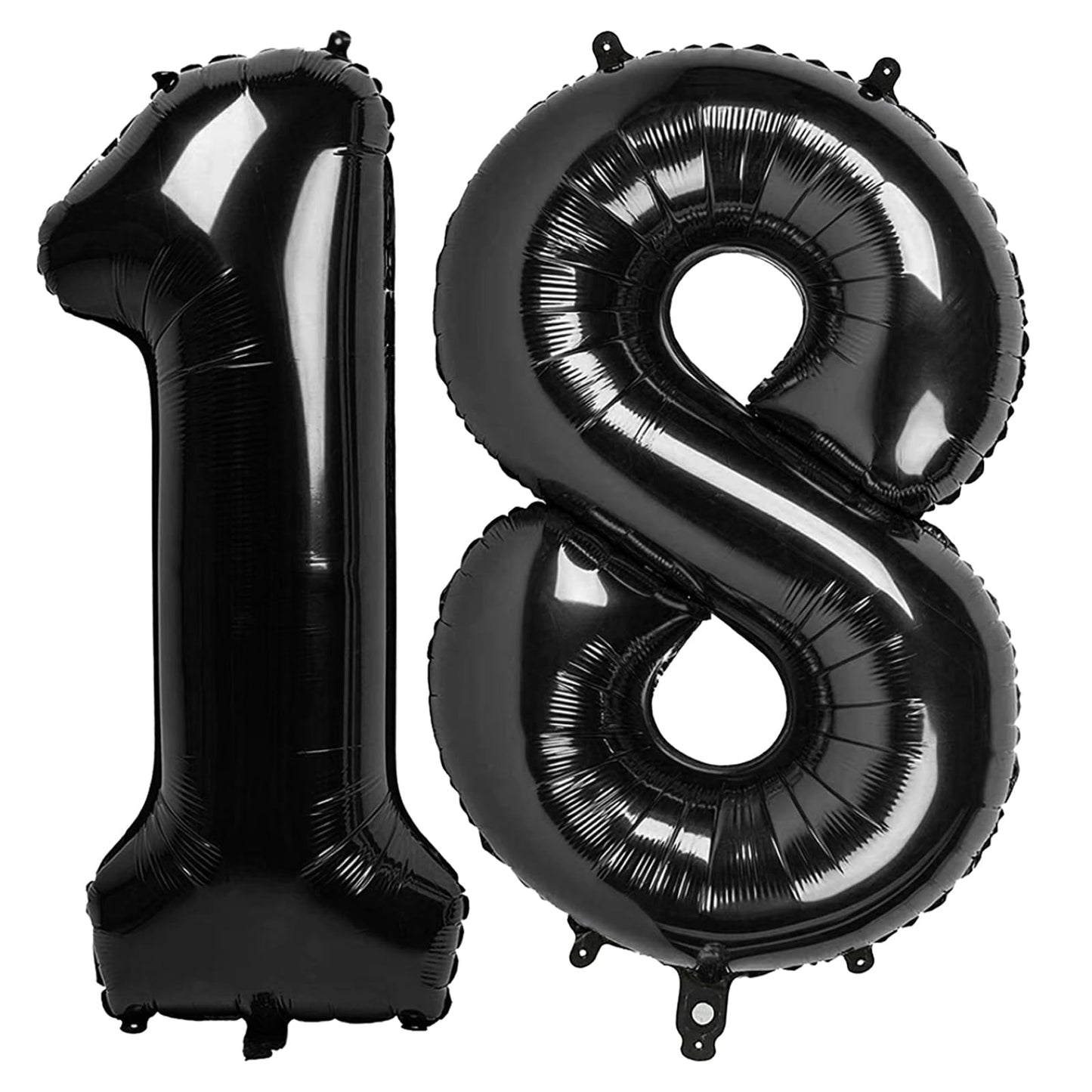 IWERP Black Number 18 Balloon — 40 Inch Giant 18th Birthday Decoration