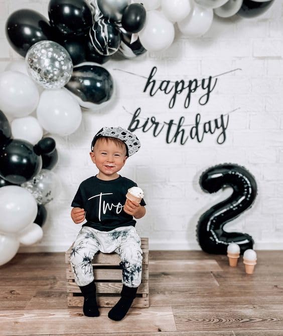IWERP Black 40-Inch Number 2 Balloon – 2nd Birthday Decorations for Baby Girls & Boys