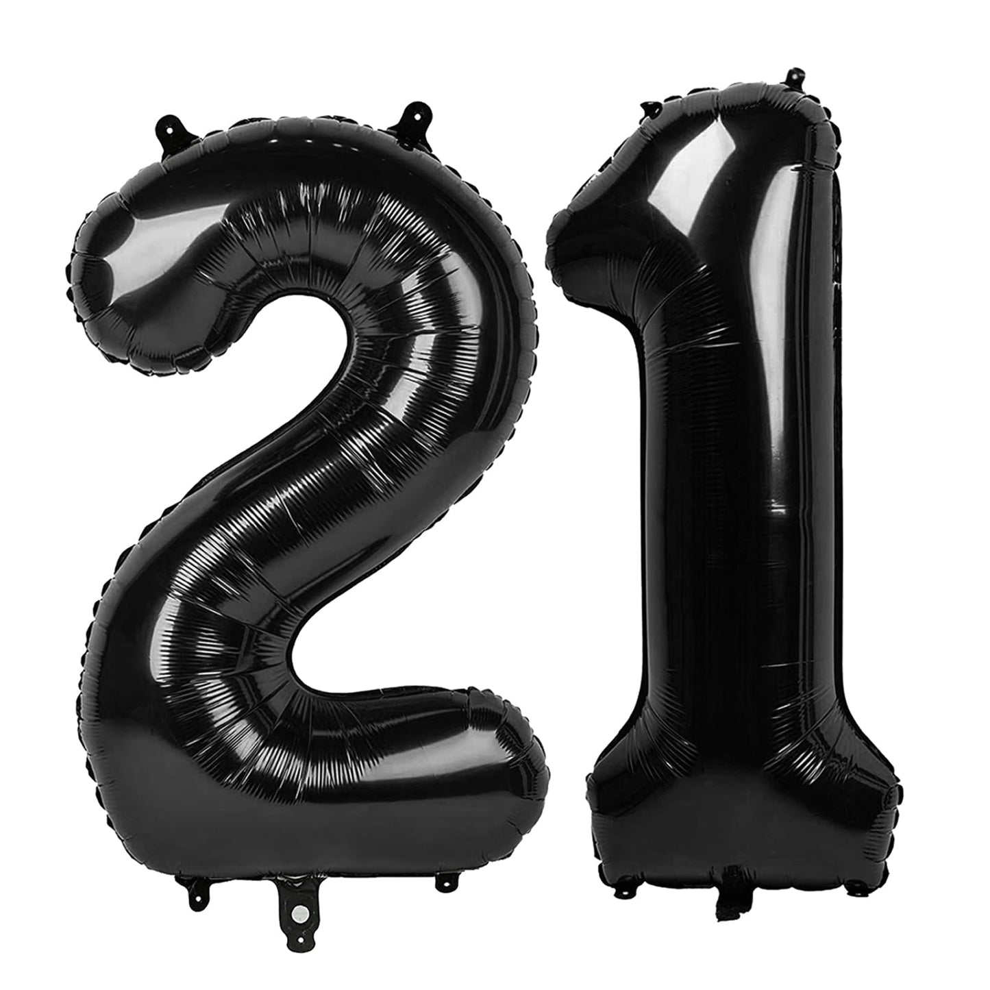 IWERP Black Number 21 Balloon – 40-Inch 21st Birthday Foil Decoration