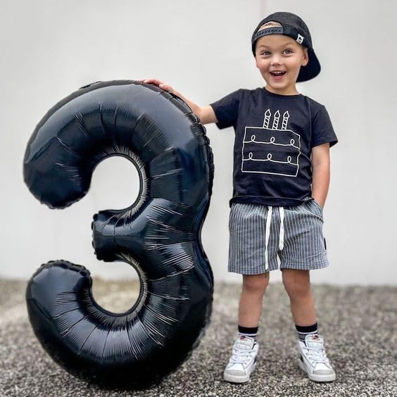 IWERP Black Number 3 Balloon 40 Inch – 3rd Birthday Decorations