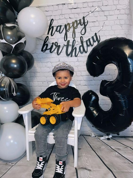 IWERP Black Number 3 Balloon 40 Inch – 3rd Birthday Decorations