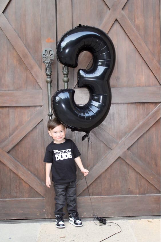IWERP Black Number 3 Balloon 40 Inch – 3rd Birthday Decorations