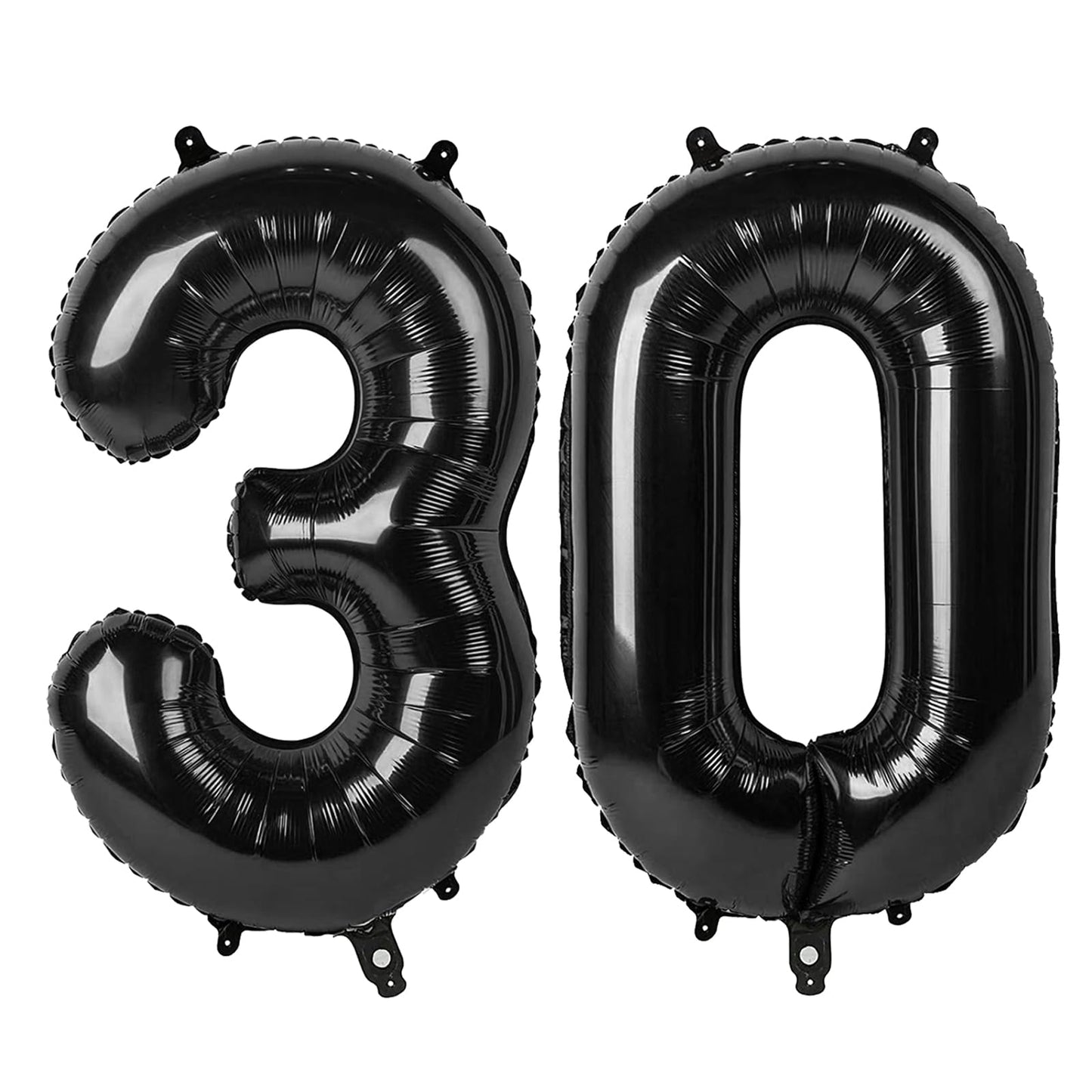 IWERP Black Number 30 Balloon – 40-Inch 30th Birthday Decor for Women & Men