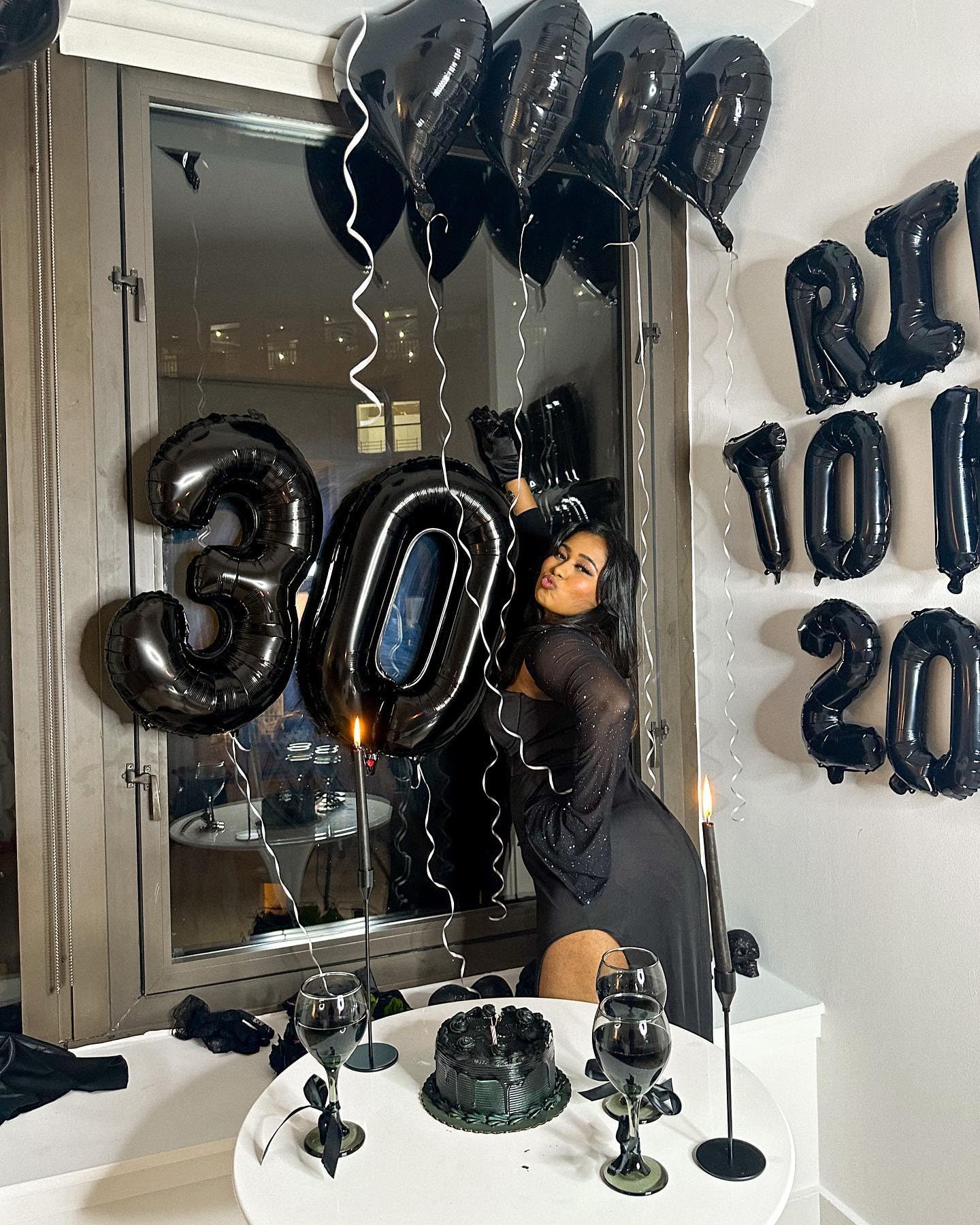 IWERP Black Number 30 Balloon – 40-Inch 30th Birthday Decor for Women & Men