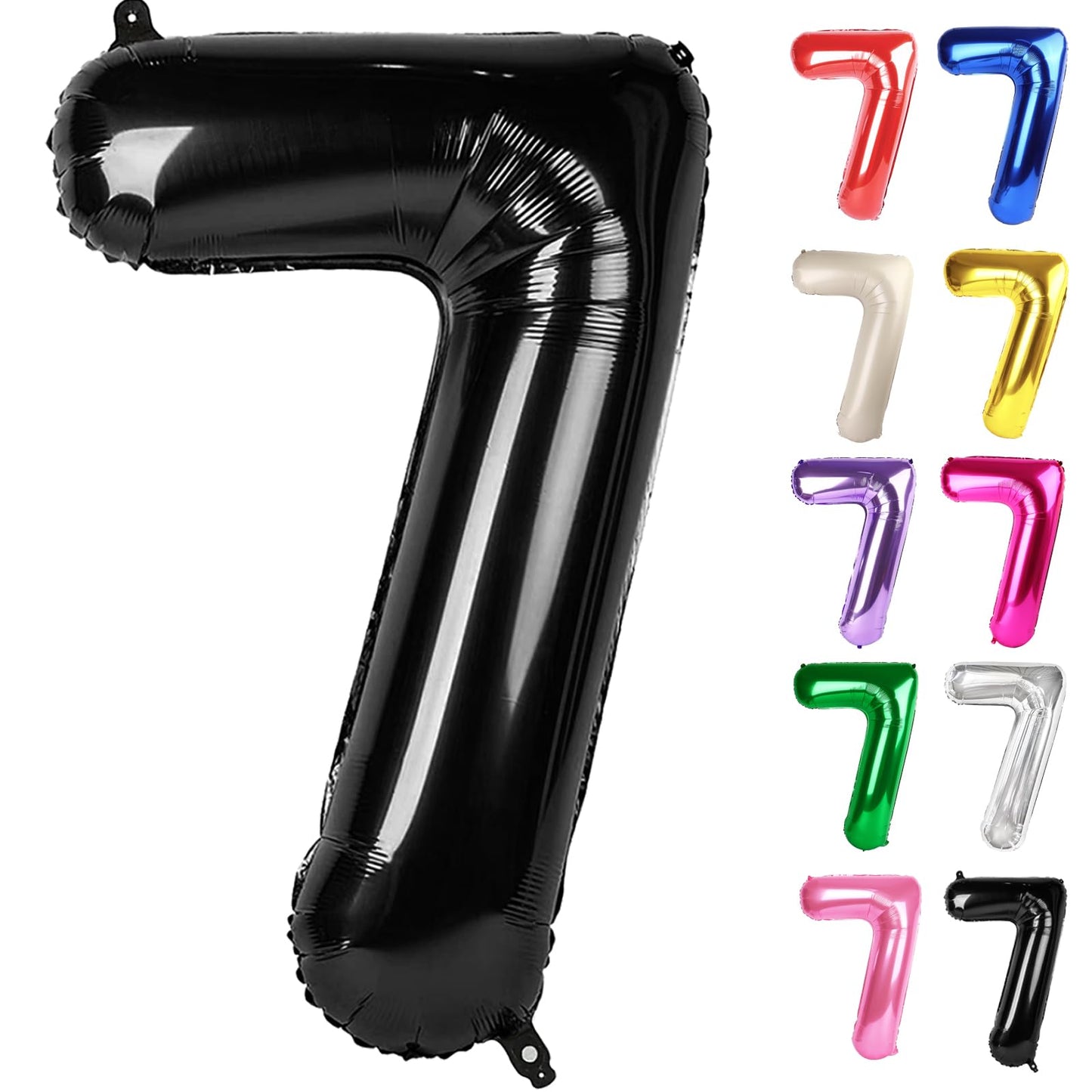 IWERP Black 40-Inch Number 7 Balloon – 7th Birthday Decorations