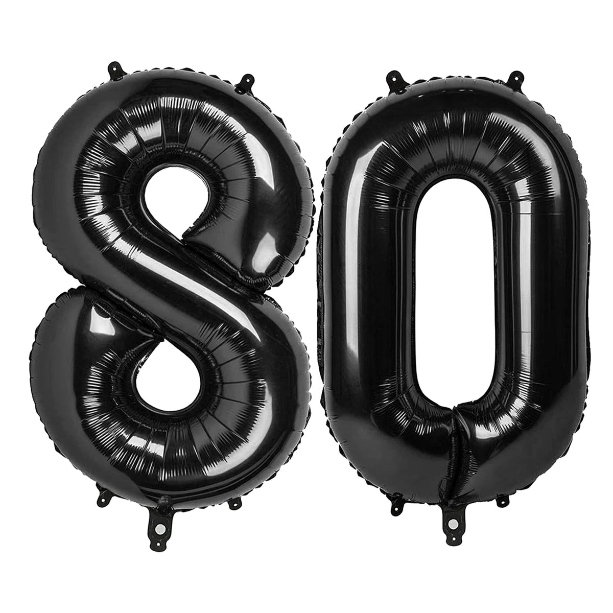 IWERP Black 80 Balloon – 40-Inch 80th Birthday Foil Decoration for Women & Men