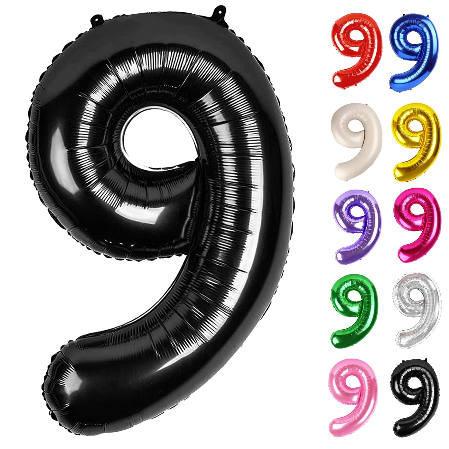 IWERP Black Number 9 Balloon 40 Inch – 9th Birthday Decorations