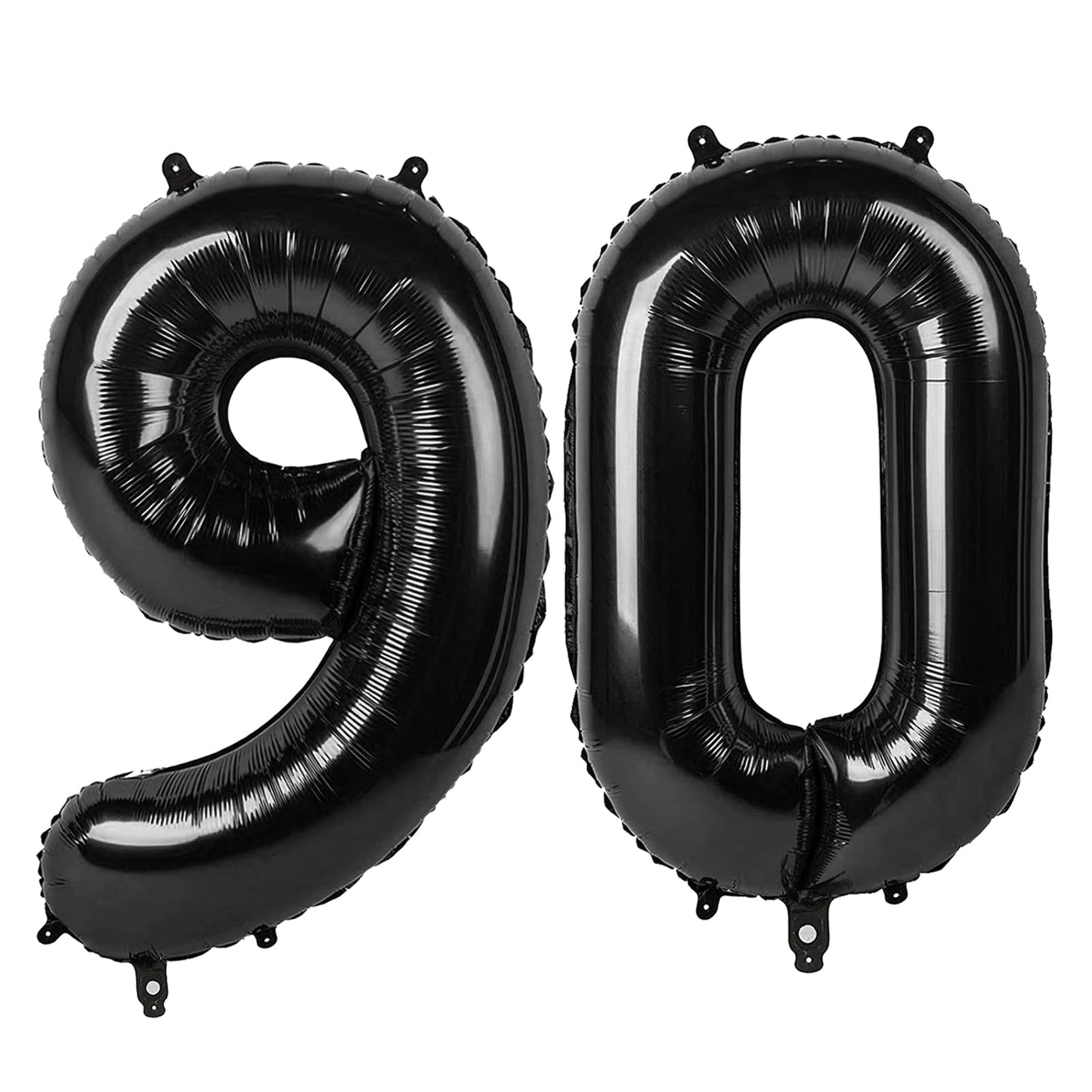 IWERP Black Number 90 Balloon — 40-Inch 90th Birthday Decorations for Women & Men