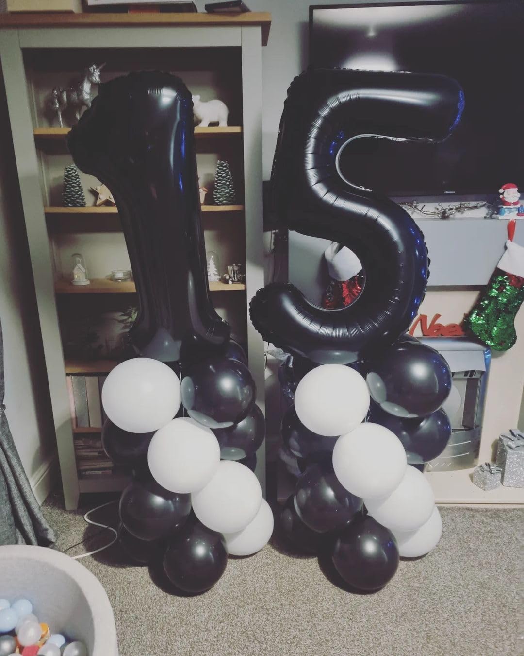 IWERP Black Number 15 Balloon 40 Inch – 15th Birthday Decorations for Girls & Boys