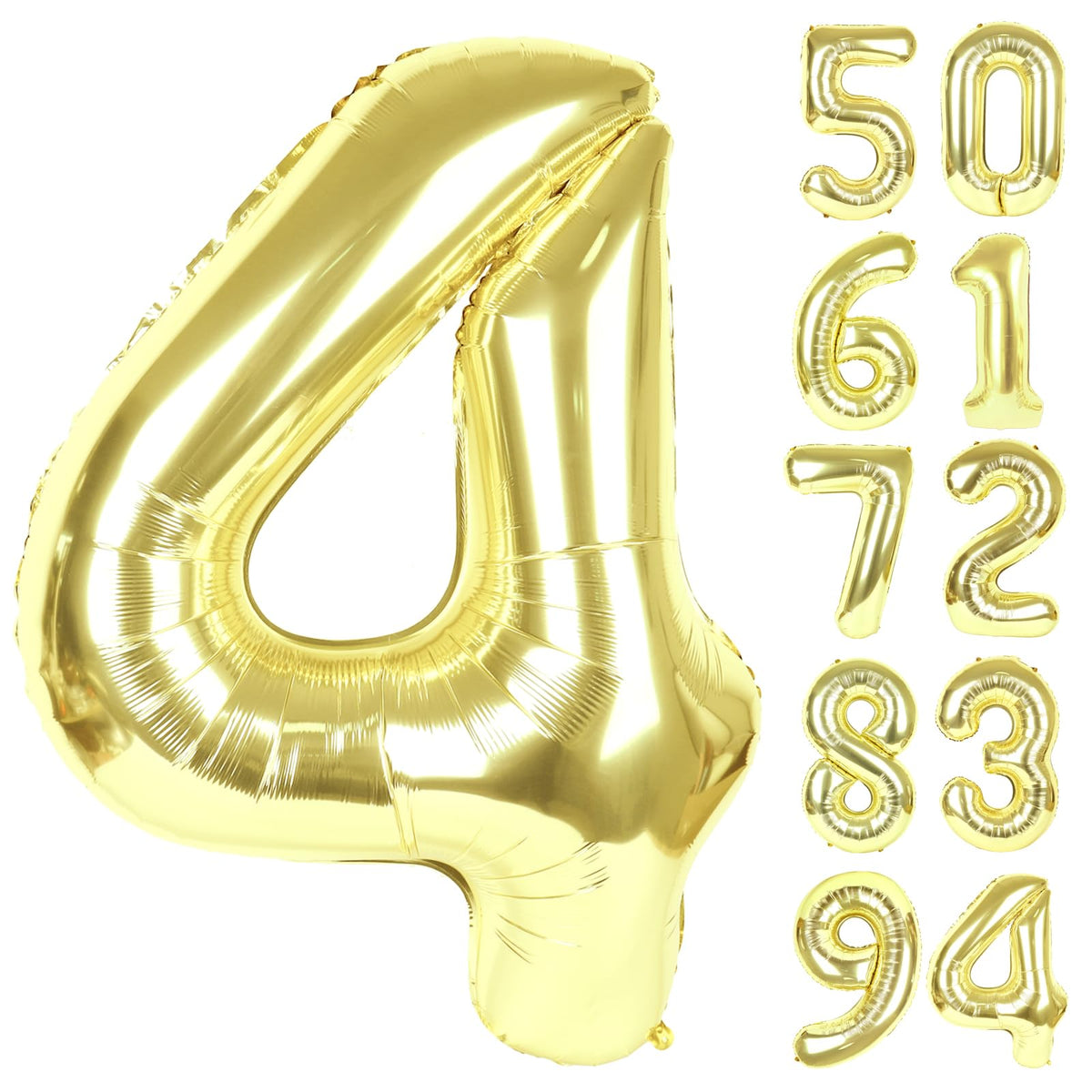 IWERP Champagne Gold 40-Inch 4 Balloon – 4th Birthday Number Balloon