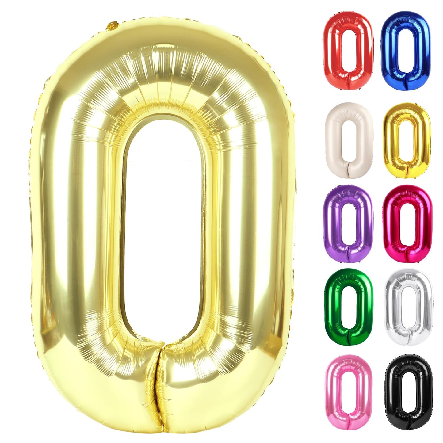 IWERP Champagne Gold 40-Inch Number 0 Balloon - Elegant Birthday Decor