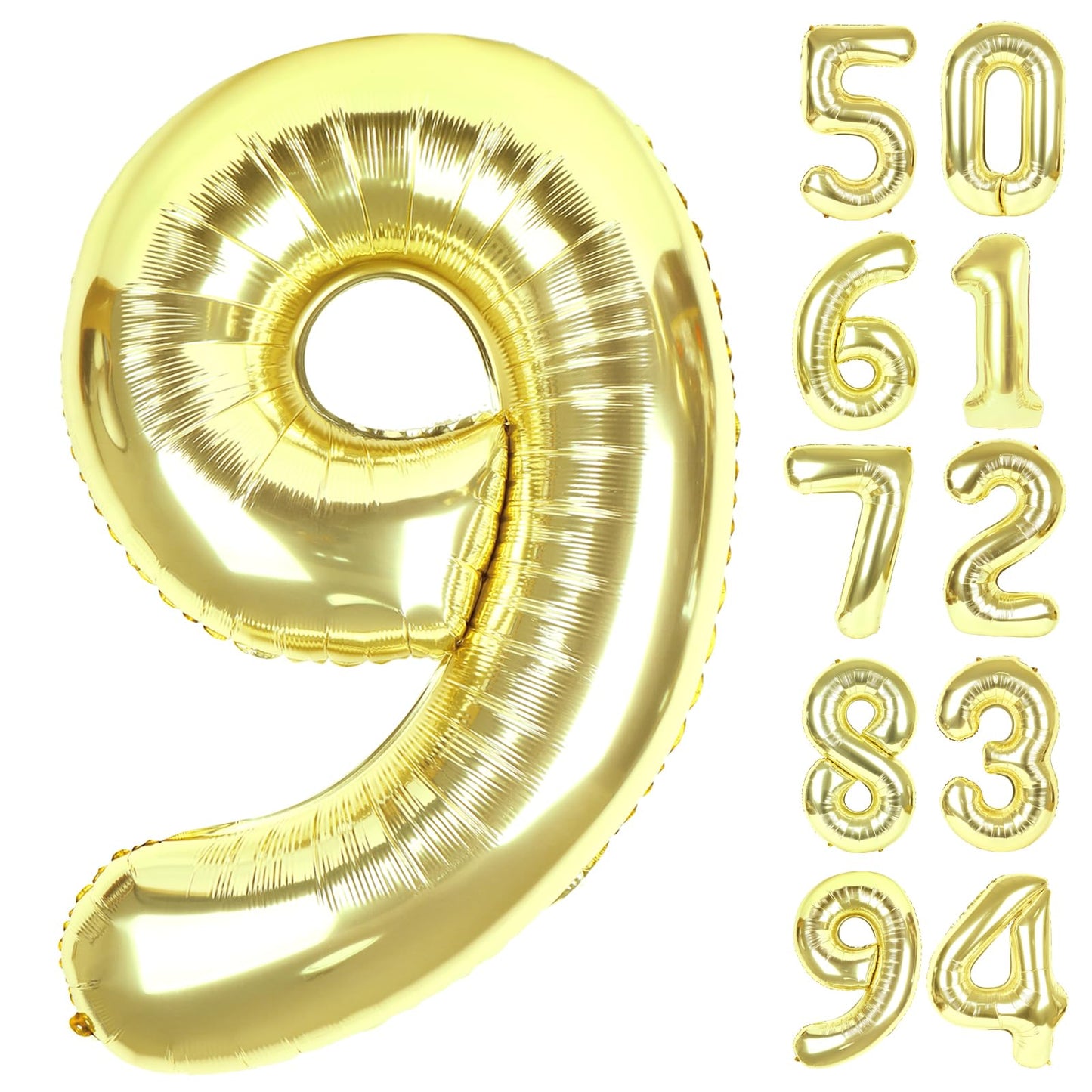 IWERP Champagne Gold 9 Balloon – 40 Inch Giant Birthday Decor