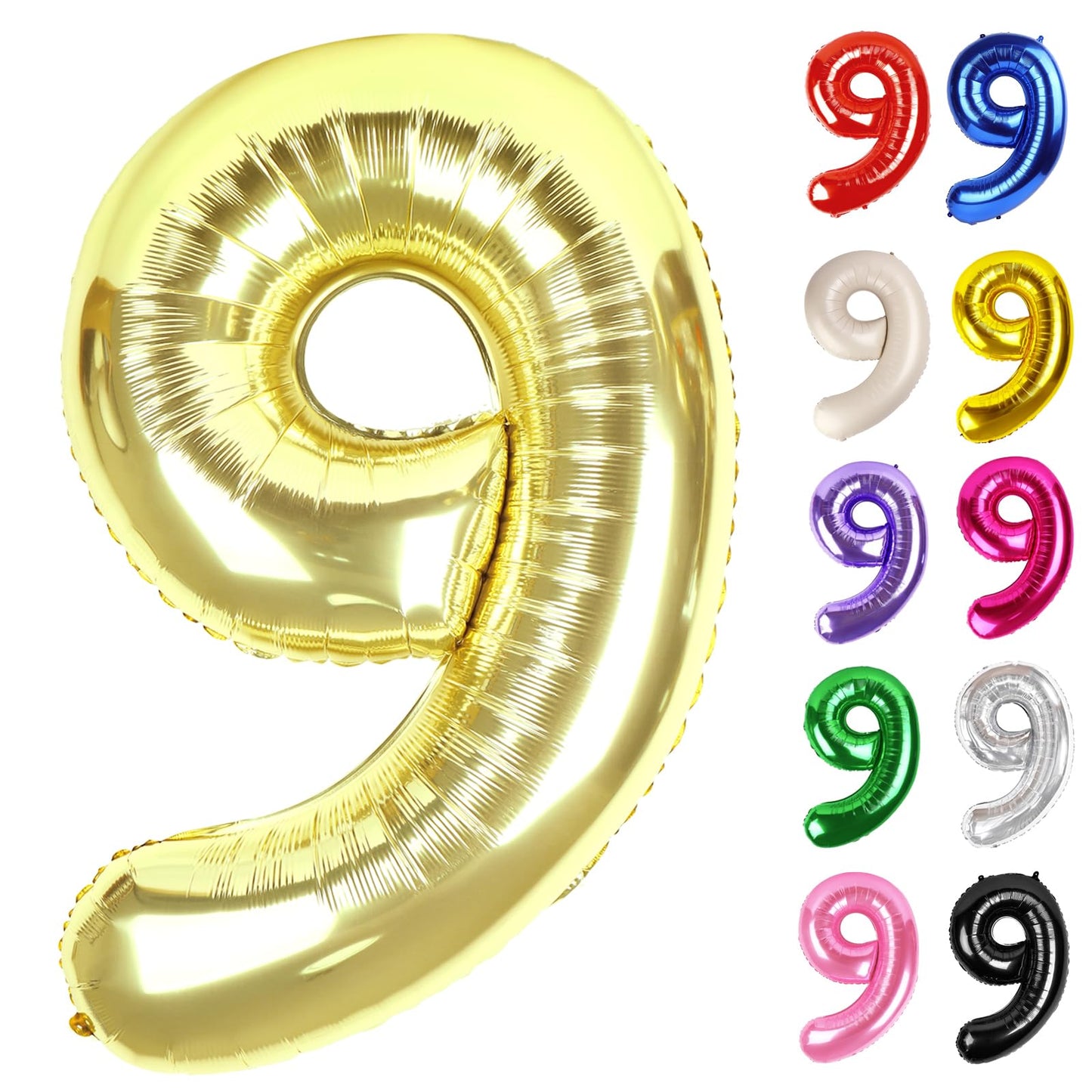 Champagne Gold 40in Number 9 Balloon – IWERP | 9th Birthday Decor