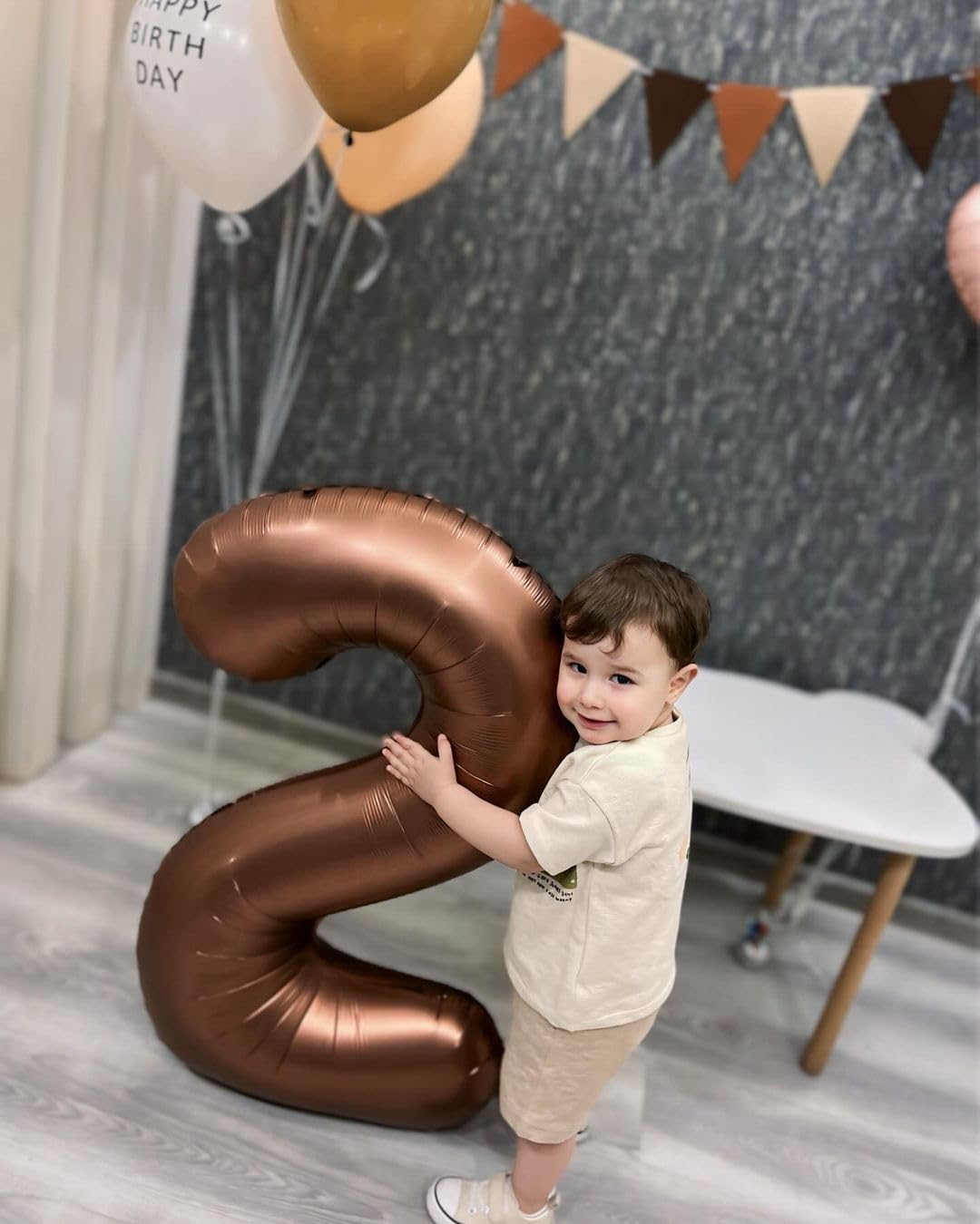 IWERP Coffee Brown Number 2 Balloon 40 Inch – 2nd Birthday Decorations