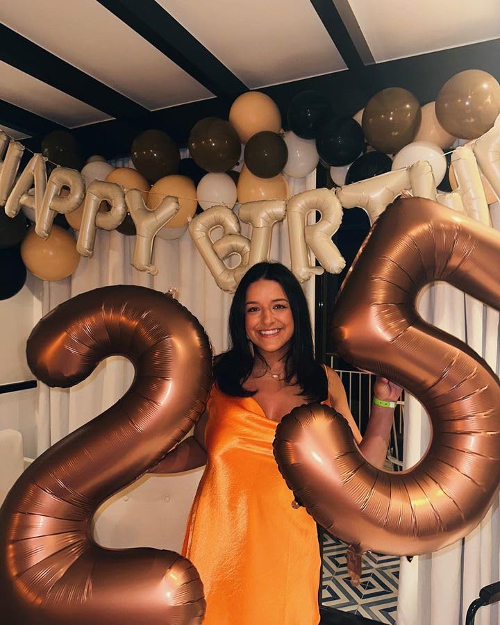 IWERP Coffee Brown Number 7 Balloon 40 Inch – 7th Birthday Decorations