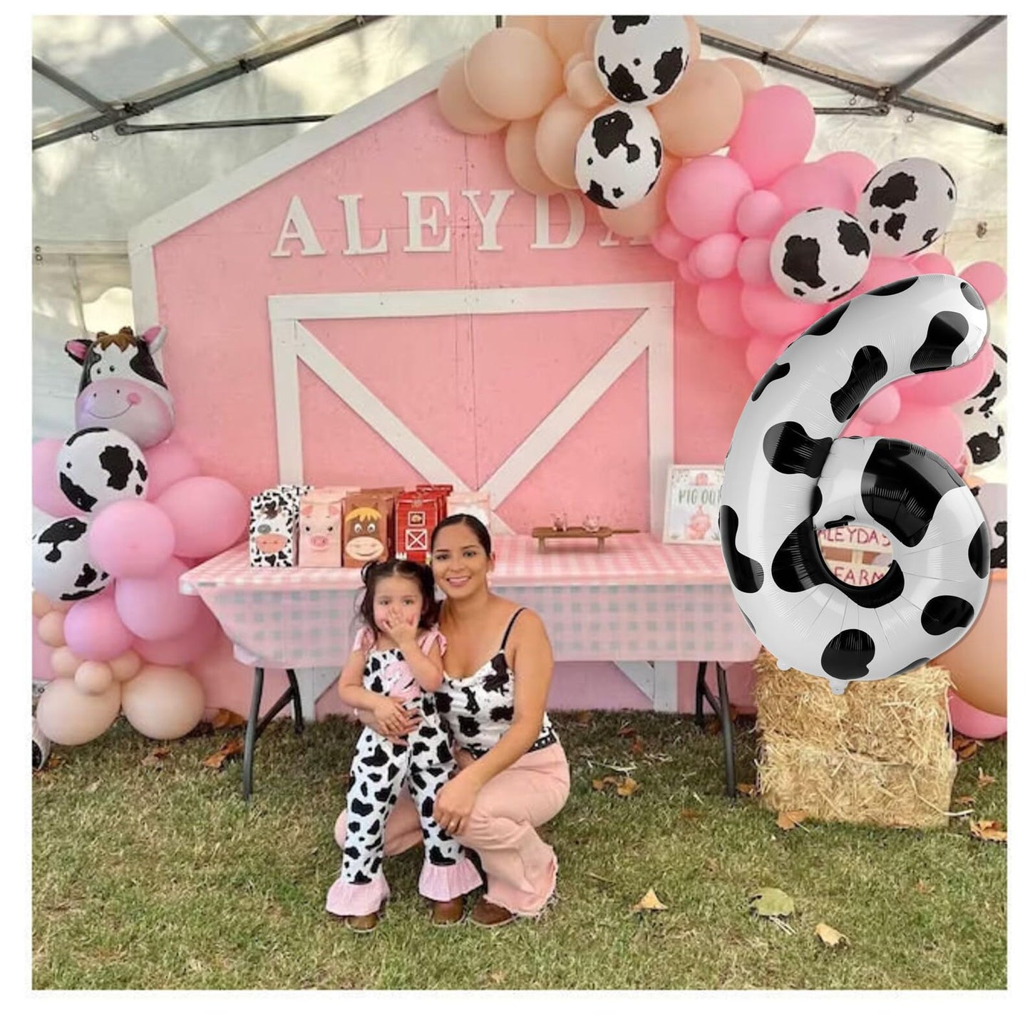IWERP Cow Print 3 Balloon – 40 Inch Number Balloon for Birthday Decor