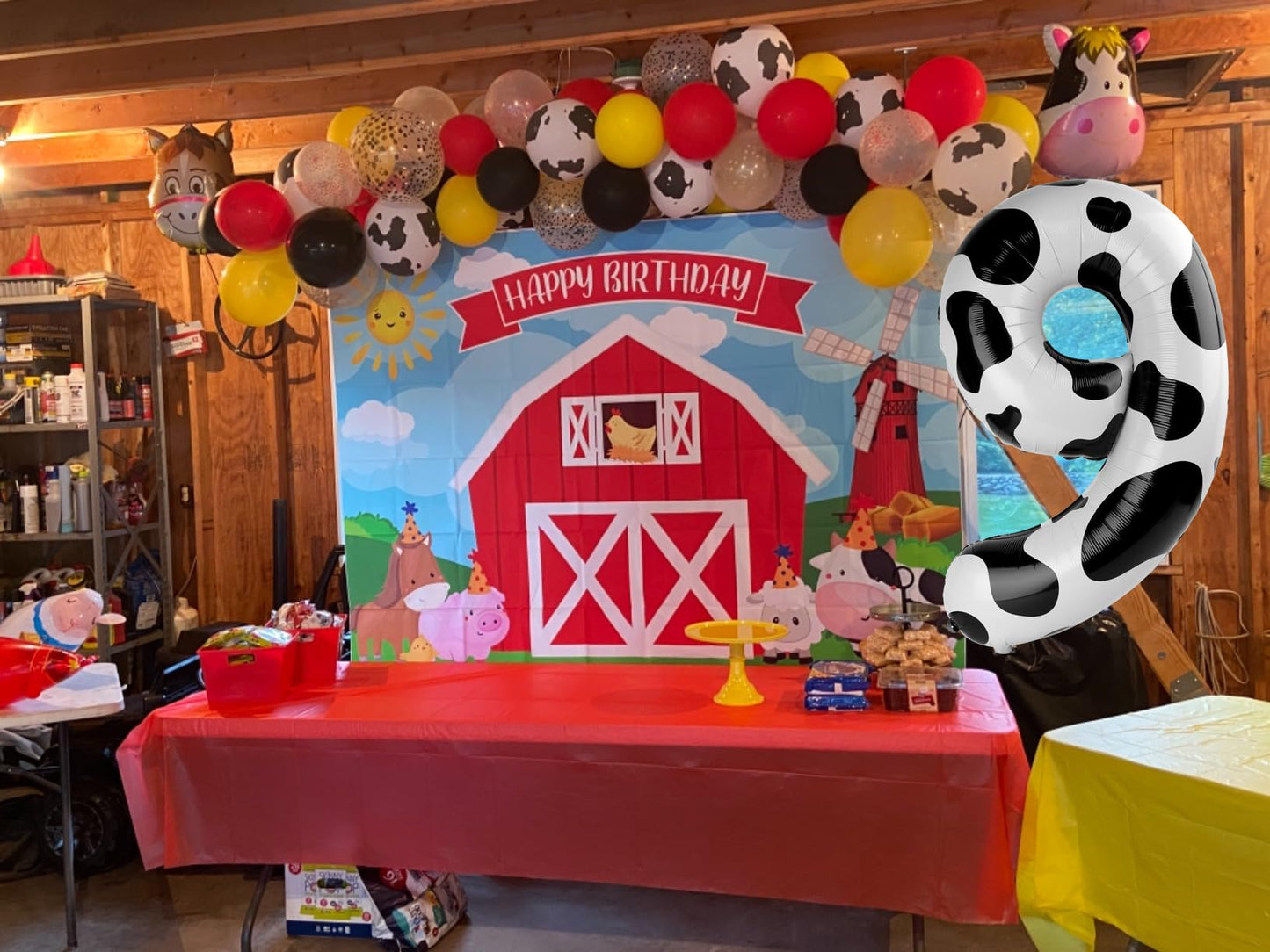 IWERP Cow Print 3 Balloon – 40 Inch Number Balloon for Birthday Decor